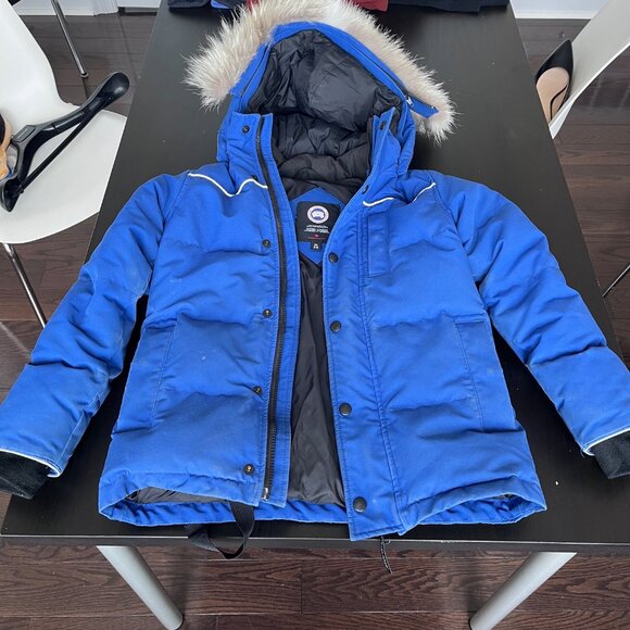Canada Goose Parka Winter Jacket Blue SP 7/8 Kids - Picture 1 of 7
